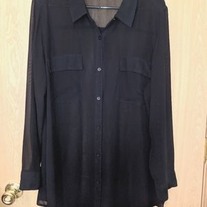A.n.a. Black Button Up Blouse Size XL